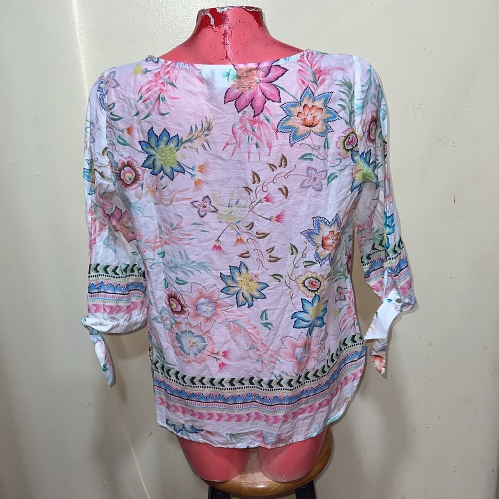 Floral Print Lightweight Women's Blouse - Pink size 12 - Picture 2 of 3